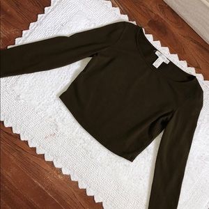 Olive green crop top